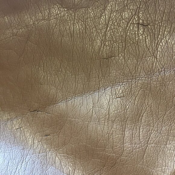 Cognac Vegan Leather Zip Up High Waist Mini Skirt - Picture 10 of 16